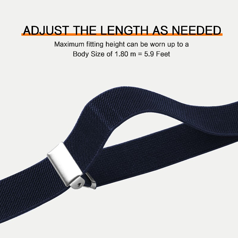 Y Back Adjustable Suspenders Elastic Straps with Metal Snap Hooks  - Multiple Colours