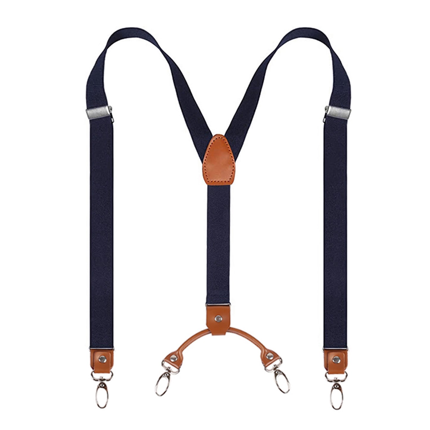 Y Back Adjustable Suspenders Elastic Straps with Metal Snap Hooks  - Multiple Colours