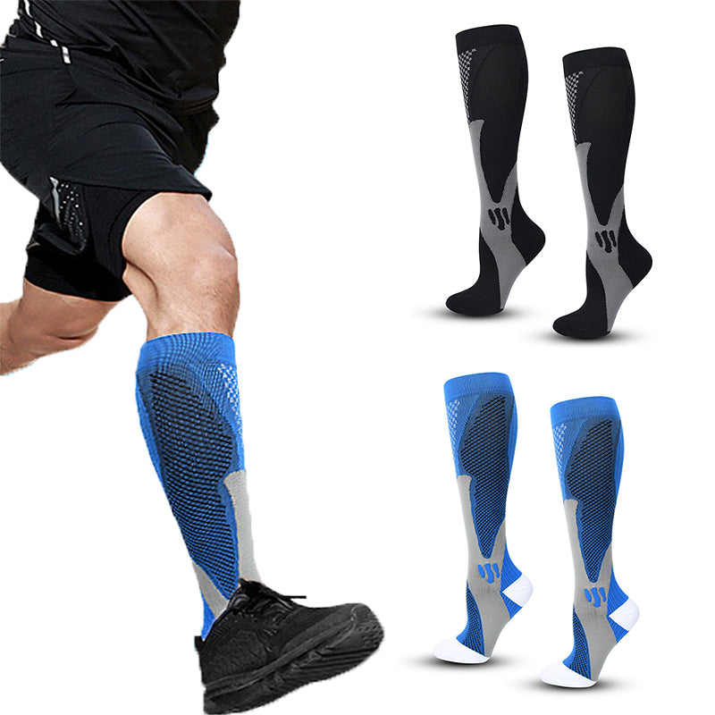 One Pair Compression Socks Sports Calf Shin Leg Socks for Running Unisex - Black XXL