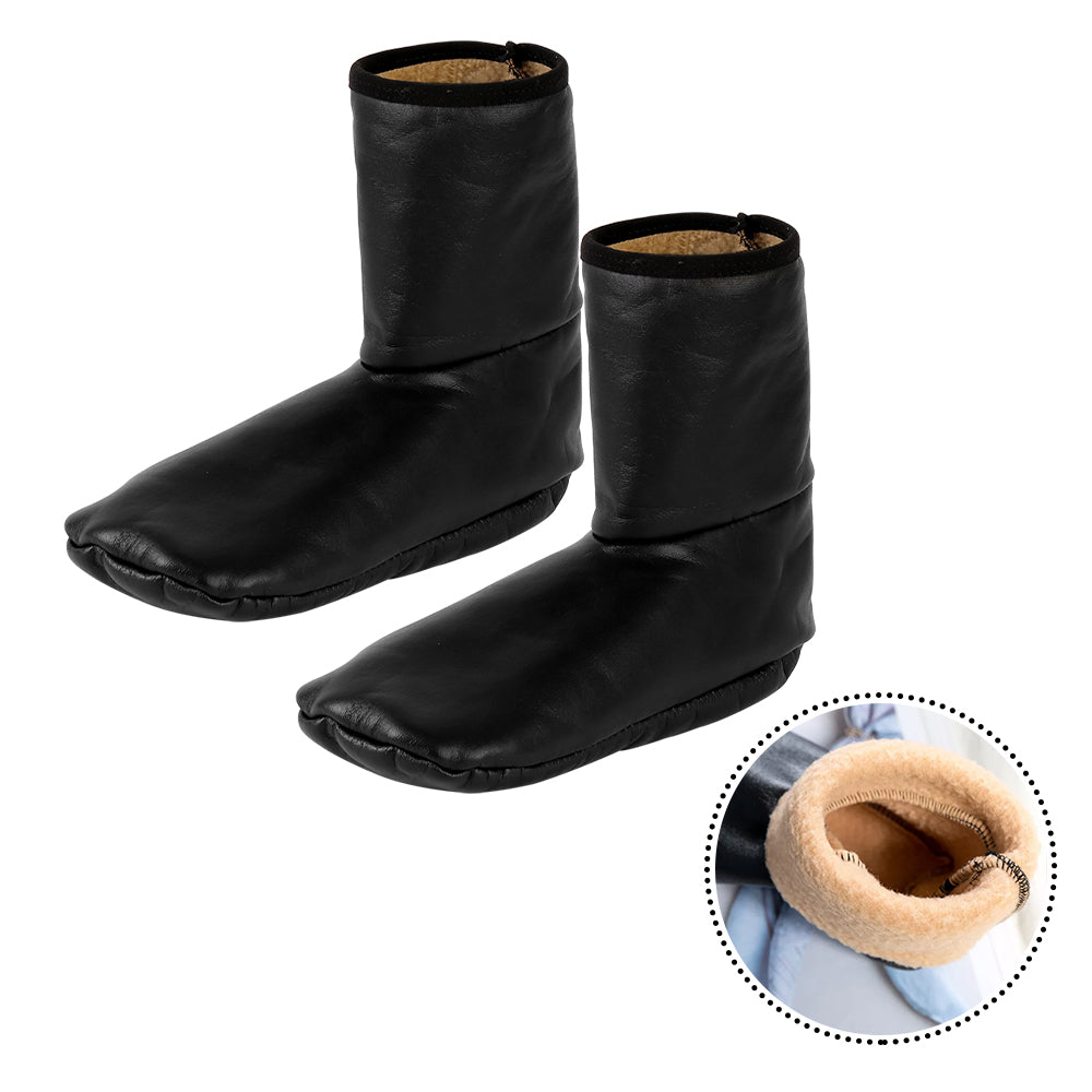 Thicken Thermal Fleece Lined Socks Winter Unisex Floor Socks - PU Leather