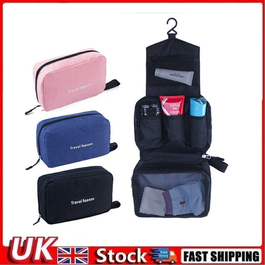 Ladies Mens Wash Bag Travel Toilet Bag Hanging Toiletries Makeup Cosmetic Bags - Pink. Black