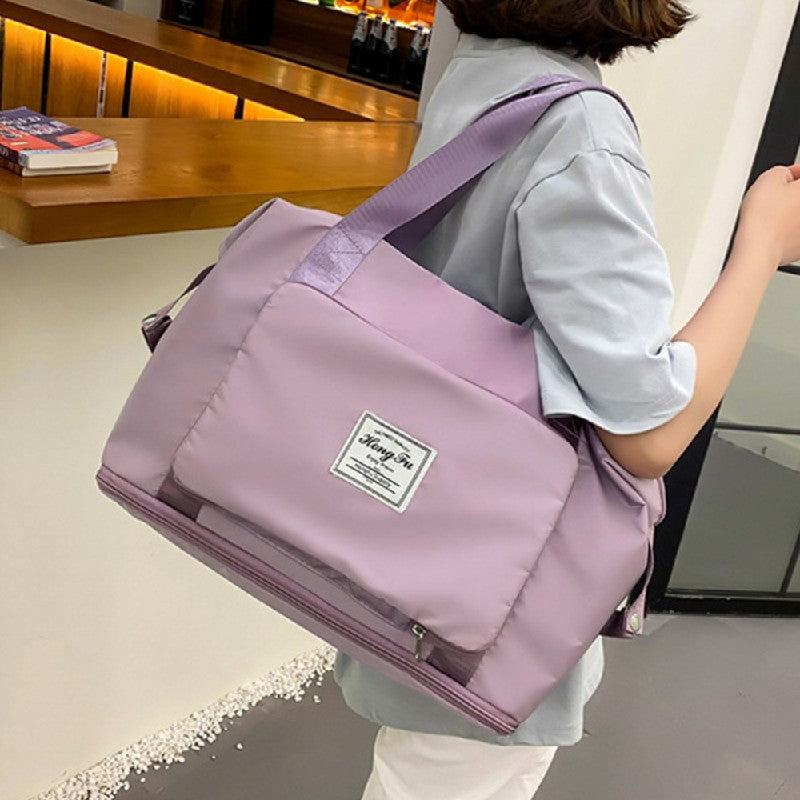 Large Capacity Folding Waterproof Multi Travel Bag Handbag Duffle Bag for Women - Grey Pink Black