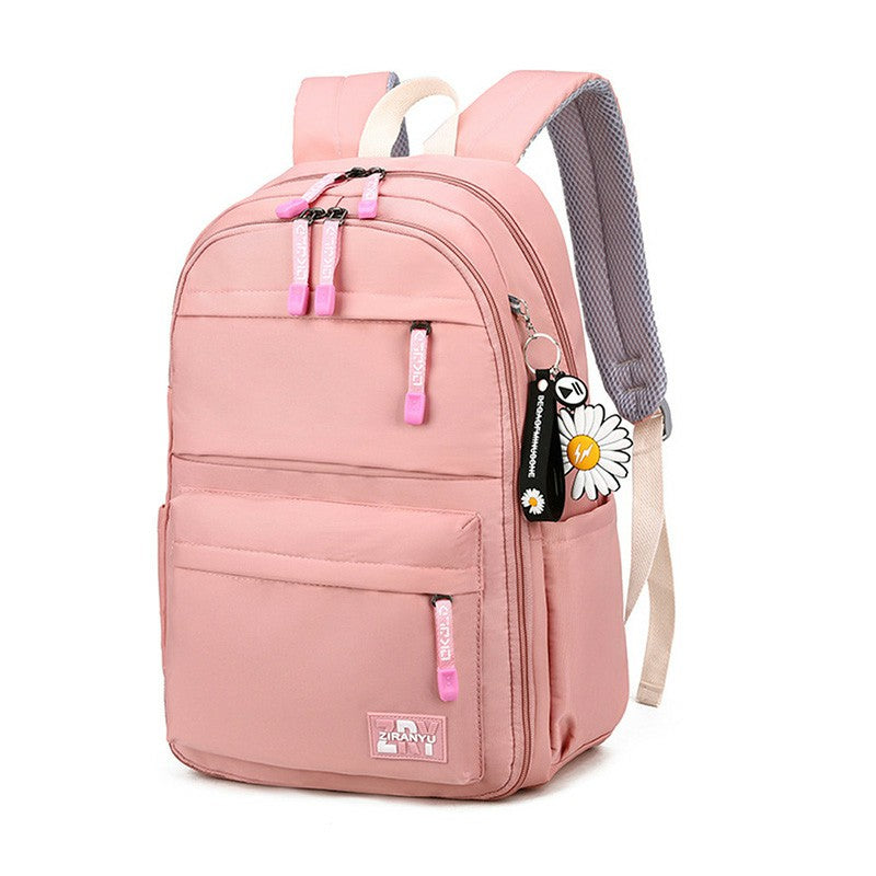 Nylon School Bags for Girls, Water Resistant Book Bags with Laptop Compartment C