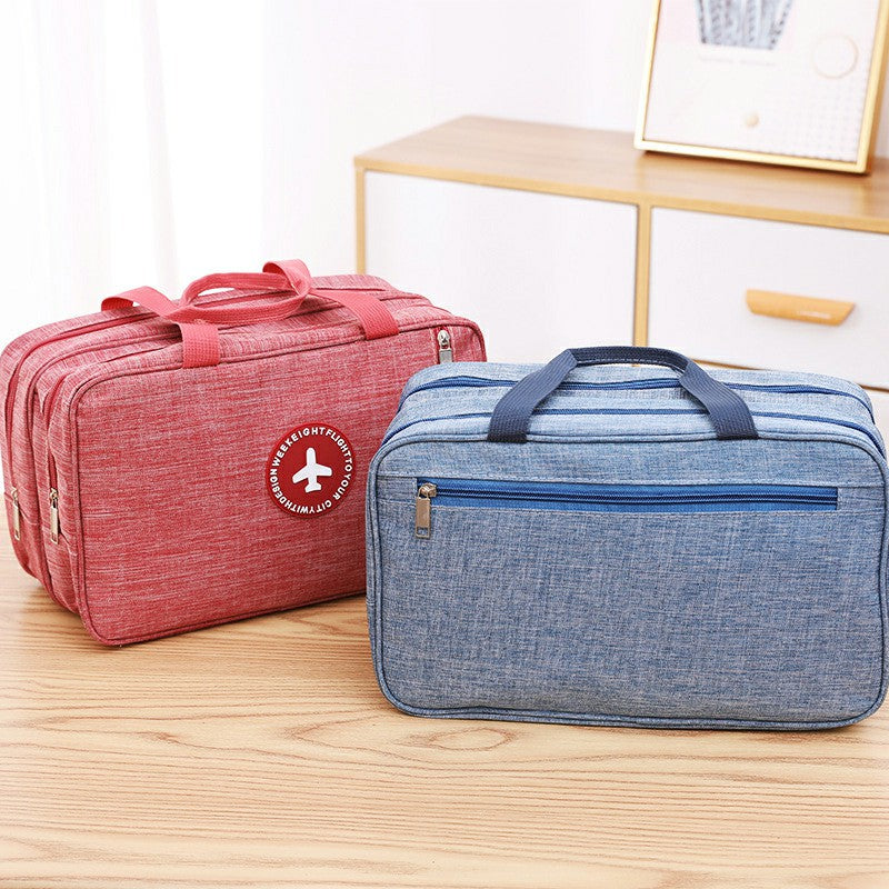 Wet and Dry Toiletry Bag Beauty Box Wash Bag Cosmetic Bag for Travel Light Blue/Pink/Black/Grey