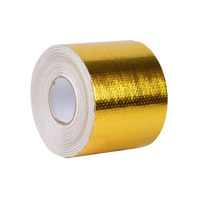 10m x 5cm Adhesive Reflective Wrap Gold Heat Shield Wrap Tape for Car Engine