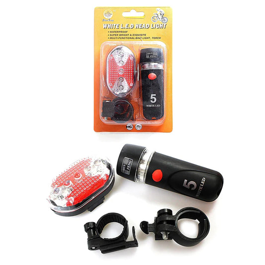 Waterproof White LED Head Light 4 Pack Bicycle Light Set