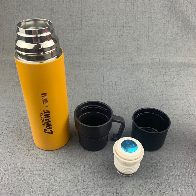 Travel Vacuum Flask Water Bottle for Coffee Built-in Lid Cup Thermal Tea Mug Sport Bottles - Random Colours