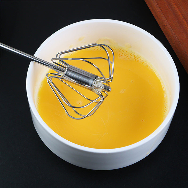 30 cm Metal Hand Press Egg Whisk Beater Rotary Whisk Blender