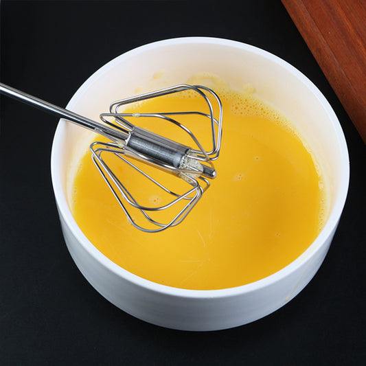 30 cm Metal Hand Press Egg Whisk Beater Rotary Whisk Blender