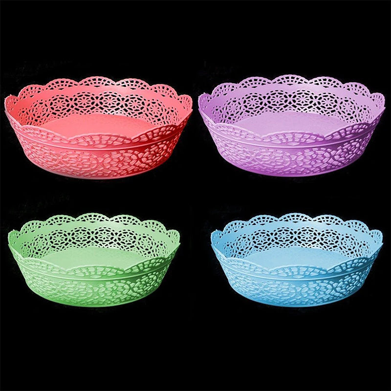 Fancy Plastic Basket Vegetable Fruit Serving Basket - Random Colour