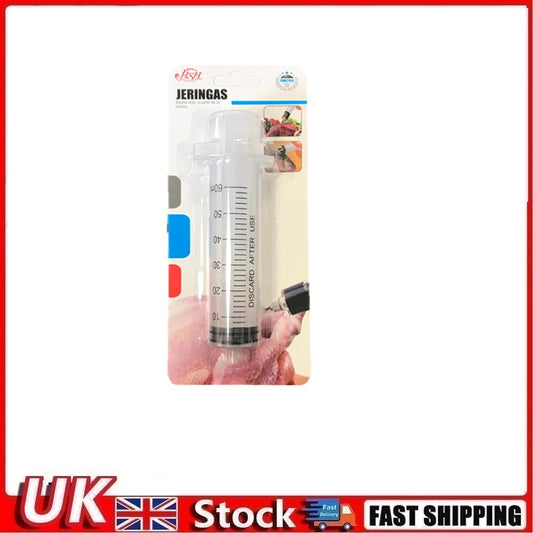 60ml Plastic Turkey Injector BBQ Grill Syringe for Cooking