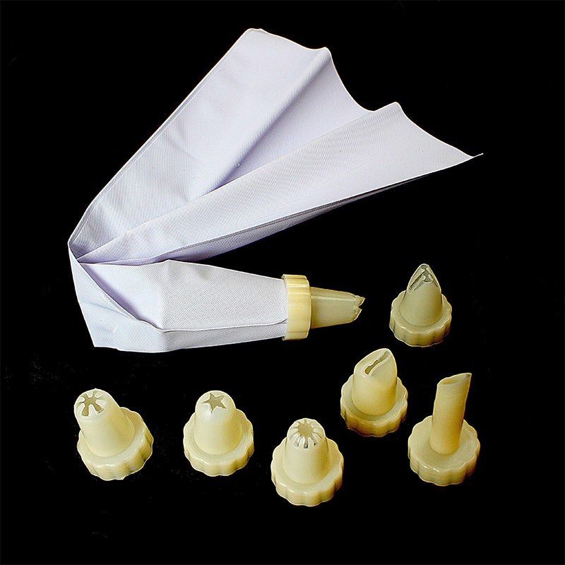 Standard Icing Bag Fabric Pastry Bag with 7 Nozzles