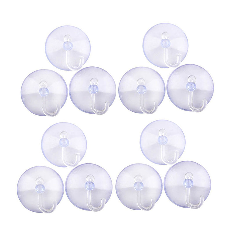 Clear Suction Hooks Window Suckers for Bathroom Kitchen Pack of 12