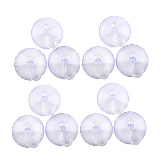 Clear Suction Hooks Window Suckers for Bathroom Kitchen Pack of 12