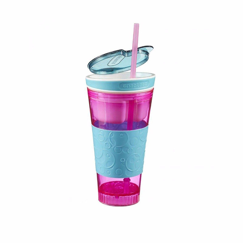 2 In 1 Plastic Travel Snack and Drink Cup - Random Colour