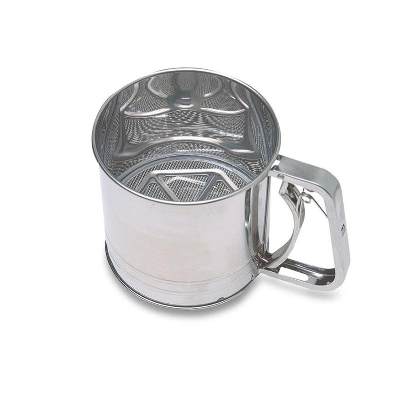 Stainless Steel Fine Flour Sifter with Easy Squeeze Trigger Handle 10 x 10cm