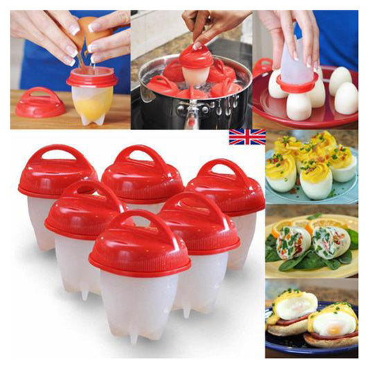 6 Silicone Egg Boil Cooker Mold Boiled Egg Separator Cooker