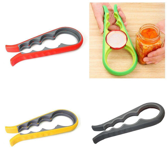 4 Size Bottle Opener Multi-Use Plastic Jar Opener for Kitchen - Random Colour