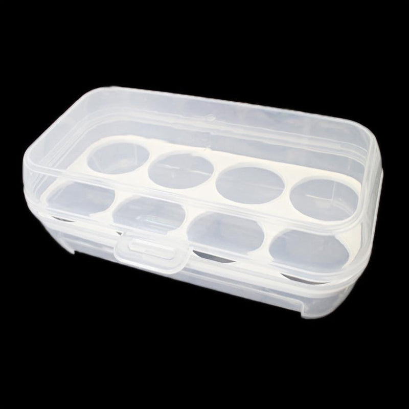 Plastic Egg Preservation Case Transparent Box Holds 8 Eggs for Home Kitchen