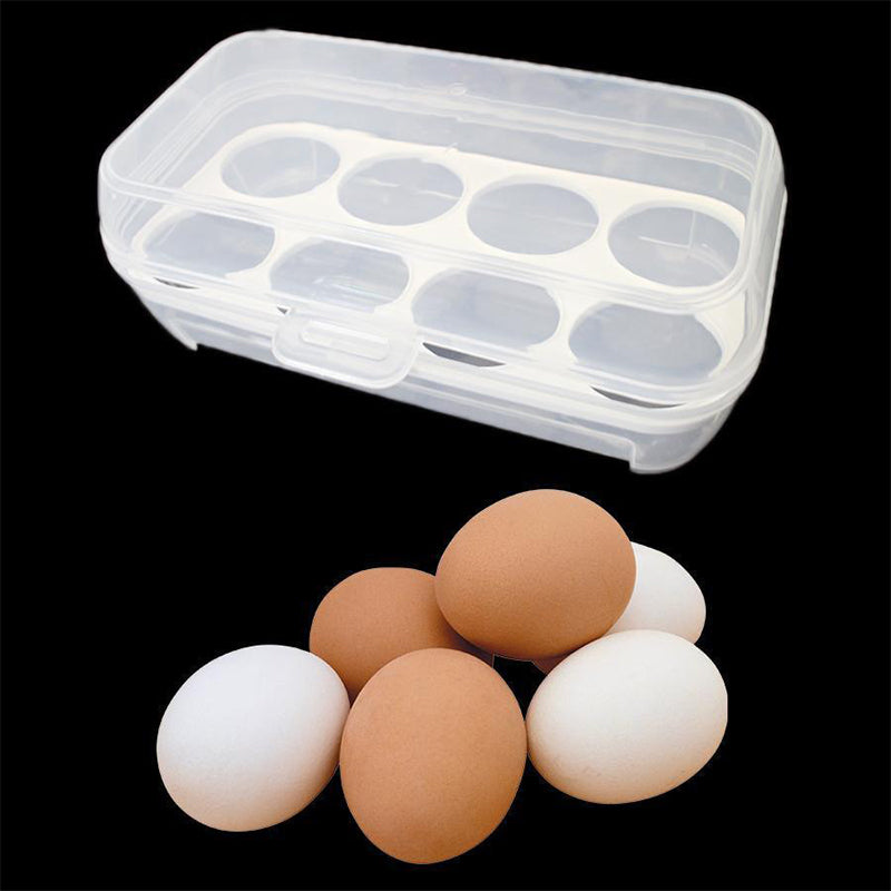 Plastic Egg Preservation Case Transparent Box Holds 8 Eggs for Home Kitchen