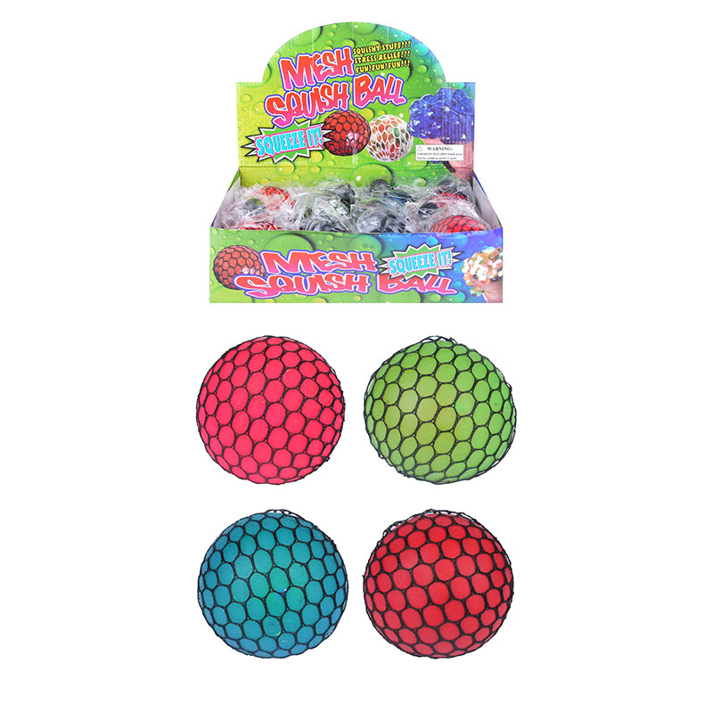 Squidgy Brightly Coloured Mesh Ball Squish Squash Balls 7 cm - Random Colour