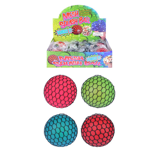 Squidgy Brightly Coloured Mesh Ball Squish Squash Balls 7 cm - Random Colour