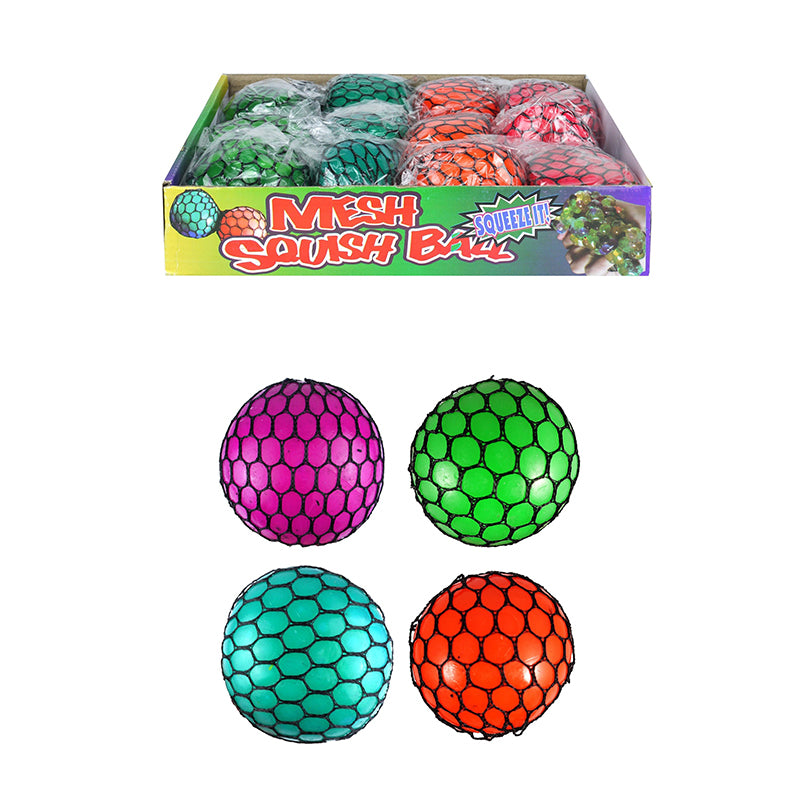 Squidgy Brightly Coloured Mesh Ball Squish Squash Balls 7 cm - Random Colour