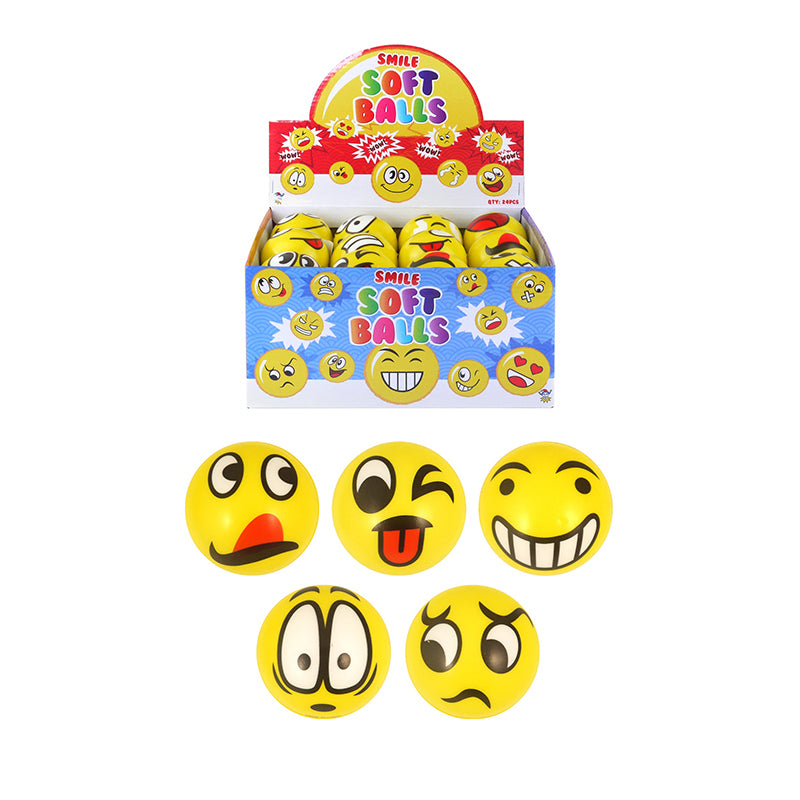 6cm Soft Playing Ball Assorted Emoji Style Ball Toys for Kids