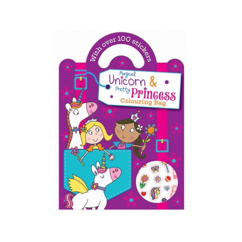 Childrens Fun Activity Colouring Bag with Over 100 Stickers 2 Designs