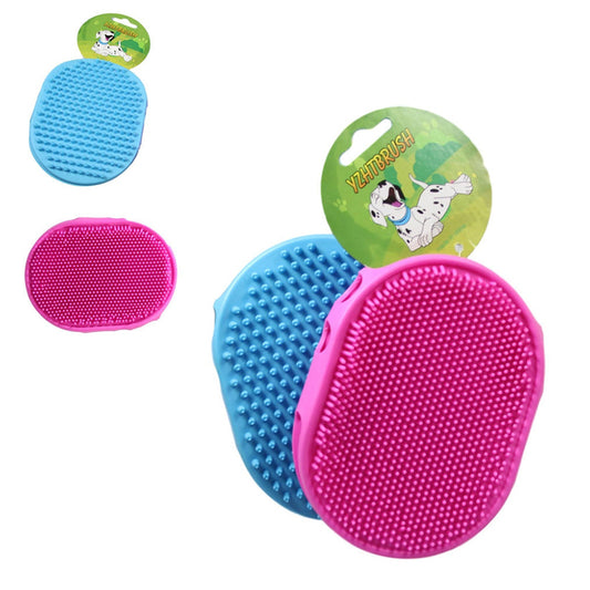 15cm Silicone Double Sided Grooming Pad Brush for Pet Dog - Random Colour