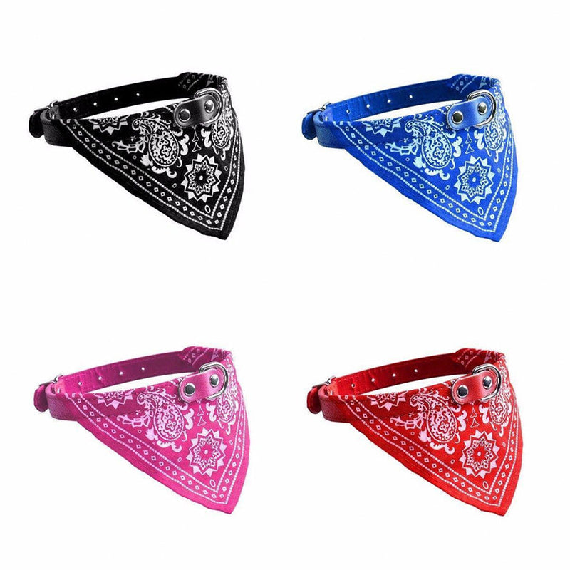 Pet Dog Collar with Triangle Bandana Scarf Small 42 cm - Random Colour