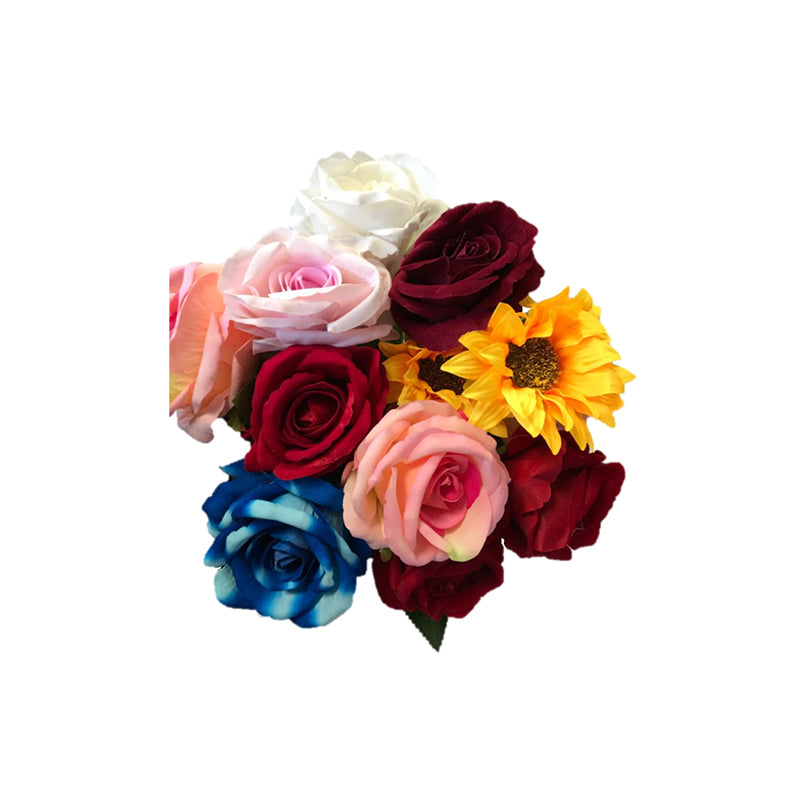 50 cm Plastic Artificial Fake Roses Flowers Single Stem Velvet Petals - Random Colour