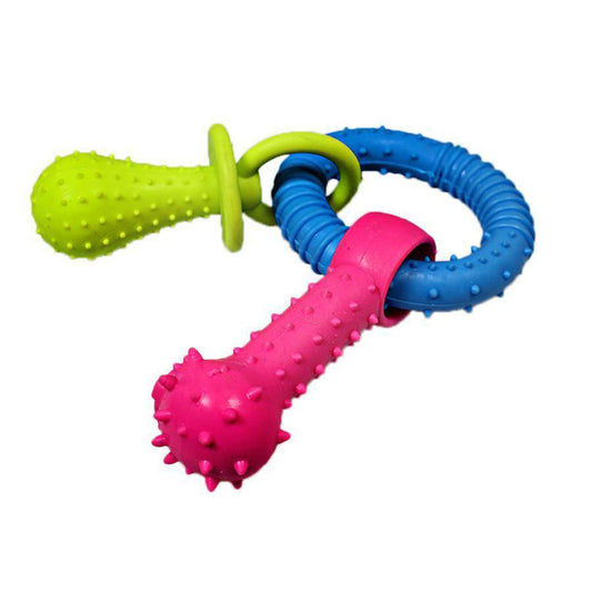 Pet Dog Chewing Toy Dummy Ring with Bone - Random Colour