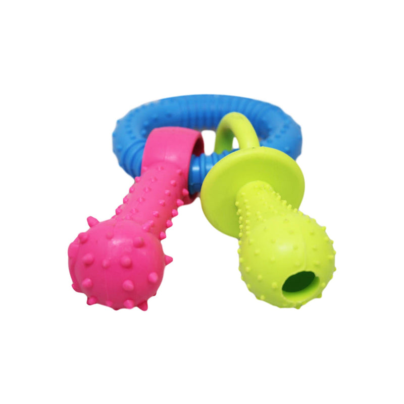 Pet Dog Chewing Toy Dummy Ring with Bone - Random Colour