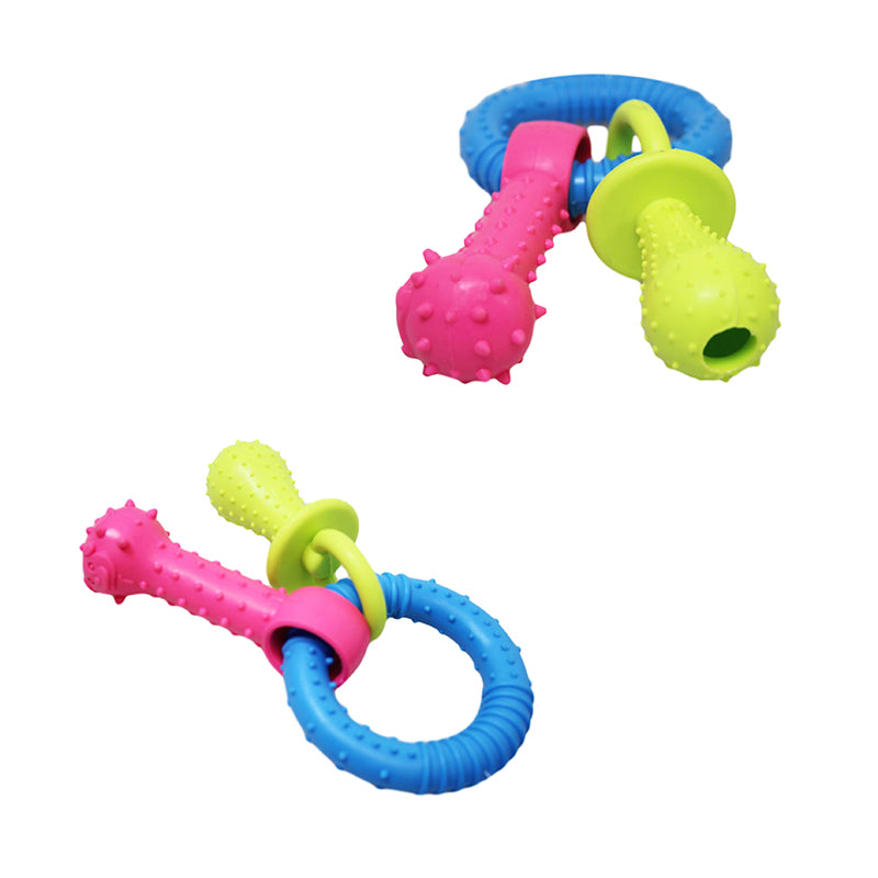 Pet Dog Chewing Toy Dummy Ring with Bone - Random Colour