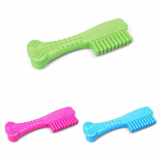 14 cm Pet Dog Comb Shaped Rubber Chew Toy - Random Colour