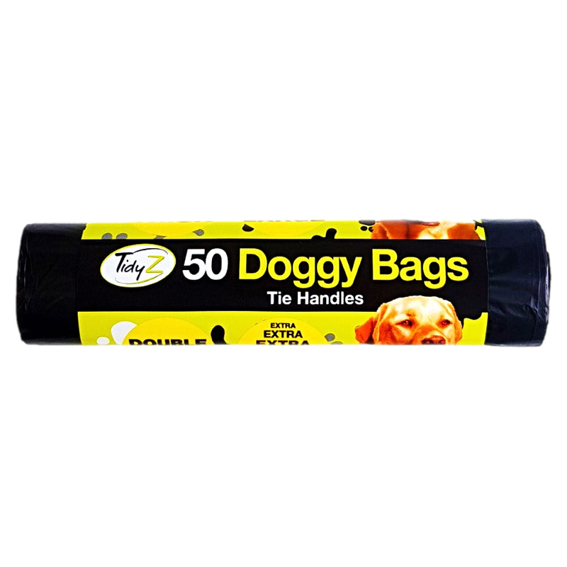 Pack of 50 Doggy Bags with Tie Handles 30 x 36 cm