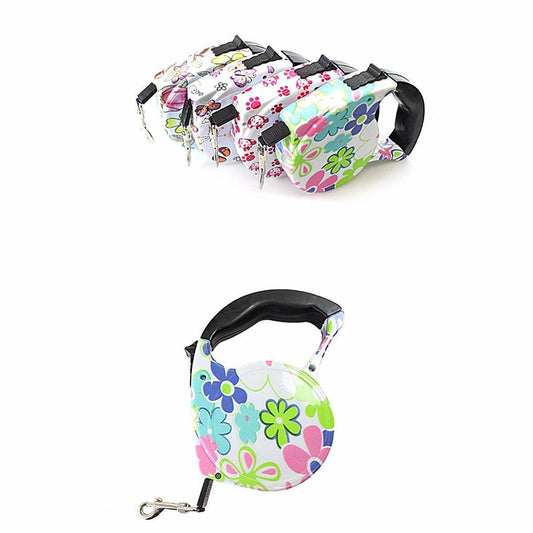 16.5 cm Retractable Dog Lead with Comfortable Grip Assorted Designs 5 m - Random Colour