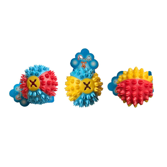 7 cm Dog Chew Toy Spikey Treat Ball - Random Colour