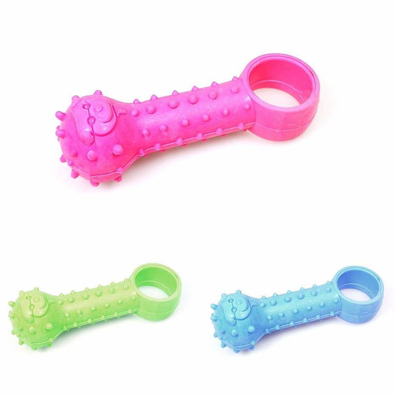 10 cm Pet Dog Toy Ball and Ring Shaped Bone - Random Colour