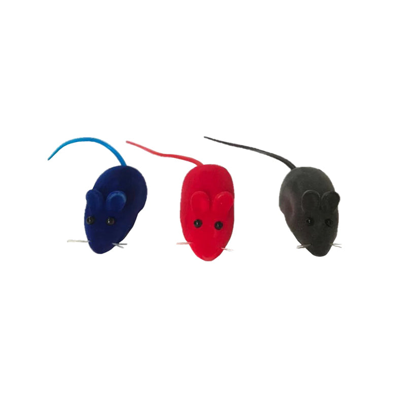 6 cm Pet Cat Toy Velvet Squeaky Mice Pack of 3