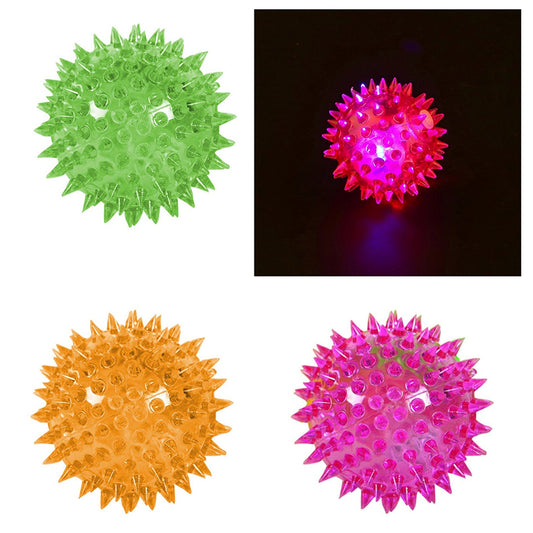 Light Up Spikey LED Ball Flashing Ball for Pets Dog Cat - Random Colour