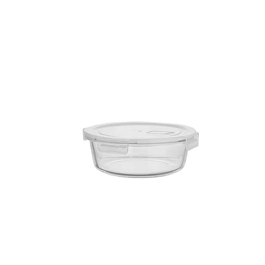 880ml Round Glass Food Storage Container with Plastic Lid Air Vent