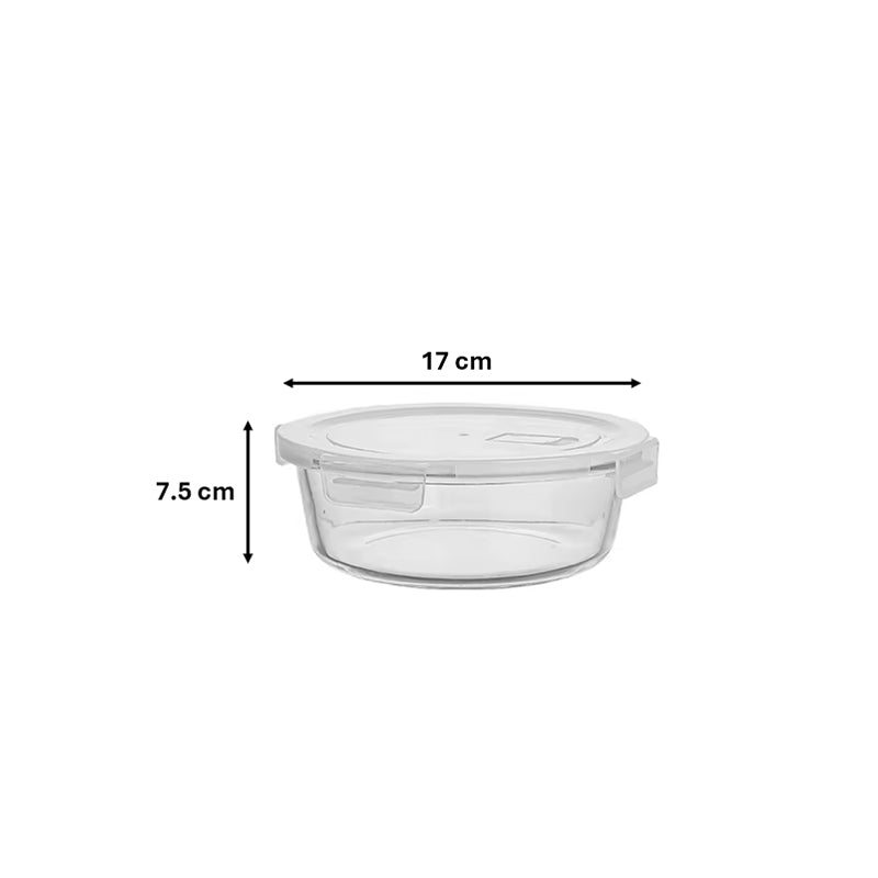 880ml Round Glass Food Storage Container with Plastic Lid Air Vent