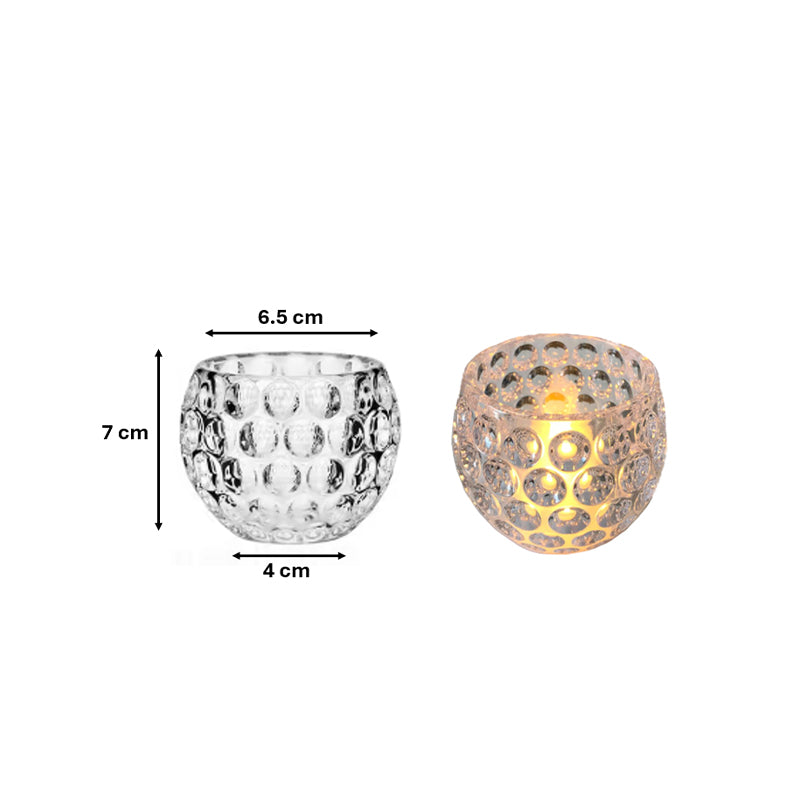 6.5 x 7 cm Transparent Plastic LED Tealight Candle Battery Operated