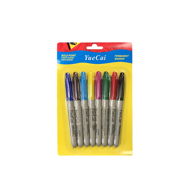 Bold Point Permanent Marker Pens Pack of 8 - Random Colour