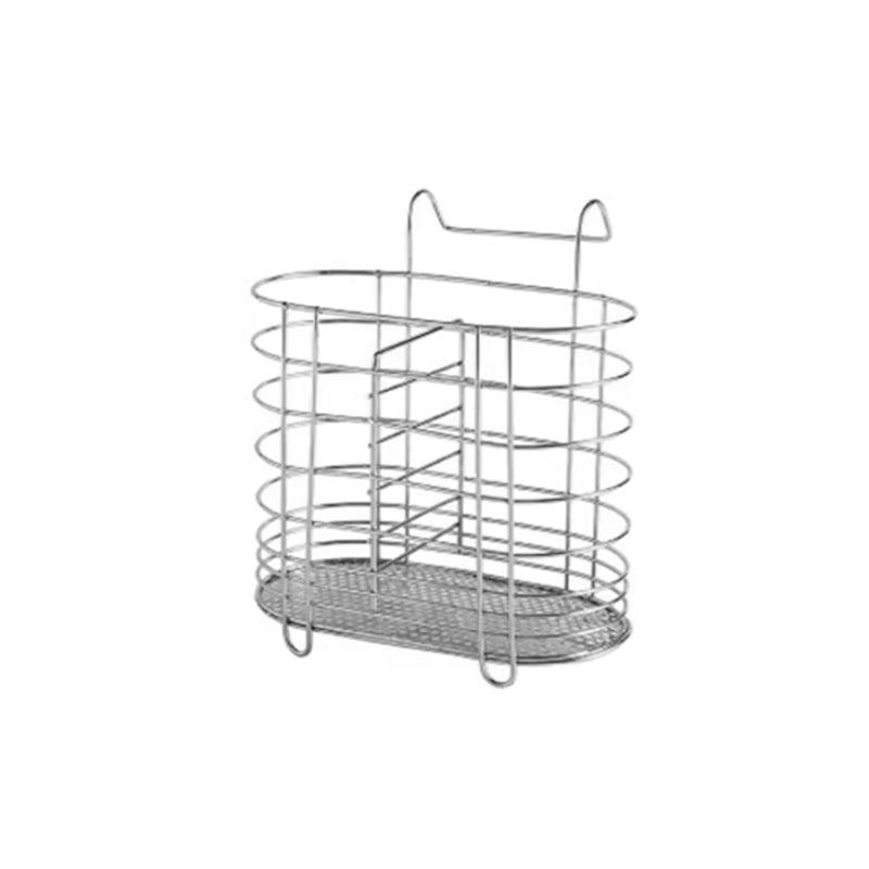 Metal Cutlery Holder Drainer Organiser with Hanging Hook 13 x 15 x 8 cm