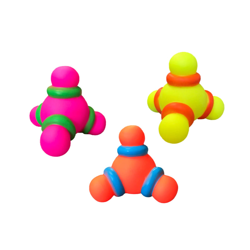 8 cm Pet Dog Toy Squeaky Atom Shaped Ball - Random Colour