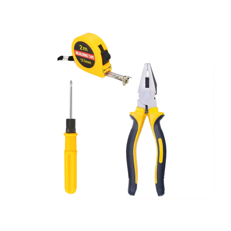 DIY Boxed Tools Kit Set of 3 Pliers Screwdriver Measuring Tape