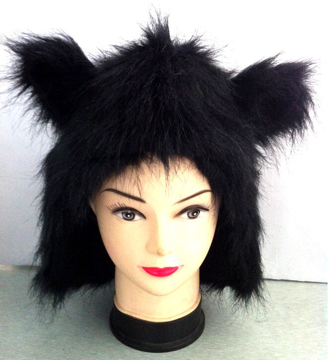 Animal Hood with Black Fur